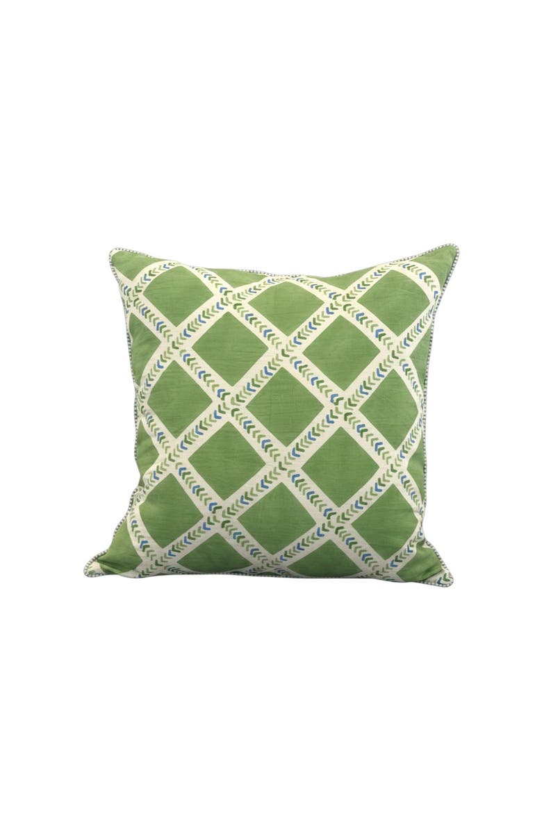 The Peacock Palette Mithya Linen Pillow Cover, Main, color, Green - 22" X 22"
