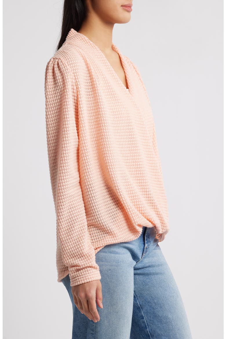 Open Stitch Surplice Sweater, Alternate, color, PEARL BLUSH