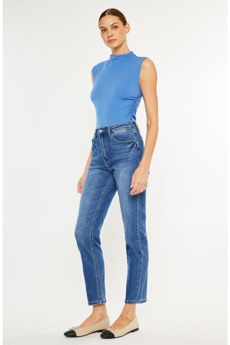 Adaline Essentials High Rise Slim Straight Jeans, Alternate, color, Medium Wash