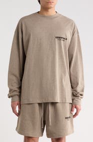 Fear of God Essentials Classic Fit Long Sleeve Cotton Logo T-Shirt