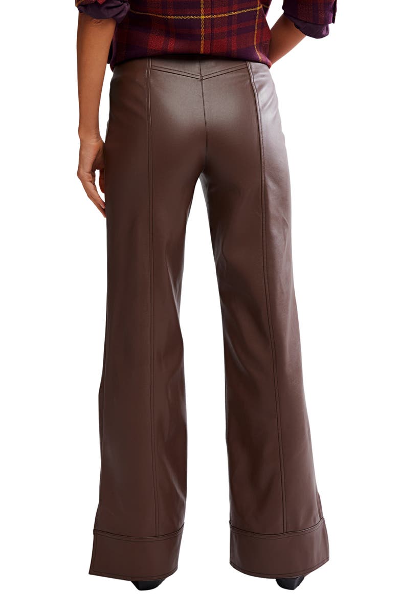 Free People Glow Up Faux Leather Pants, Alternate, color, Potting Soil
