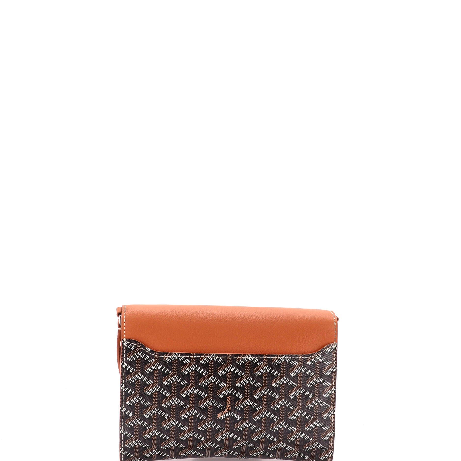 Chypre Wallet on Strap Coated Canvas with Leather, Alternate, color, Brown