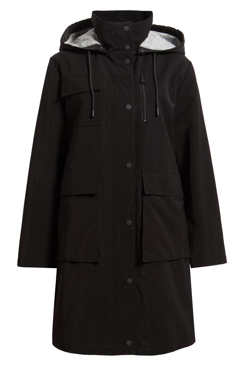 Hooded Raincoat, Alternate, color, BLACK