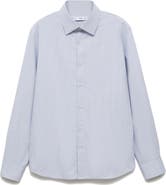 MANGO Slim Fit Pinstripe Button-Up Shirt