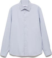 MANGO Slim Fit Pinstripe Button-Up Shirt