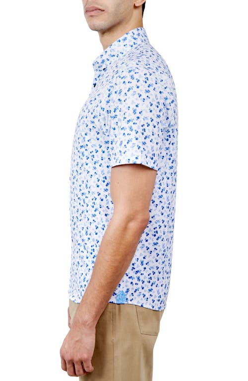 Brooklyn Brigade Blishort Sleeve Falling Floral Short Sleeve Shirt In Blue