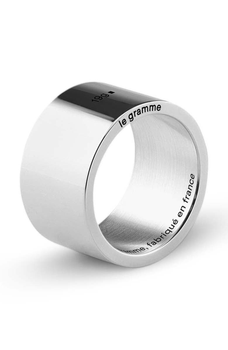 le gramme Men's 19G Polished Sterling Silver Ribbon Band Ring, Alternate, color,