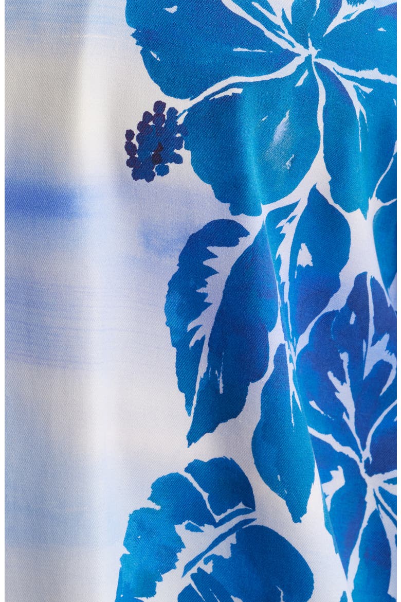 Sapphire Shores Floral Silk Camp Shirt, Alternate, color, DOCKSIDE BLUE