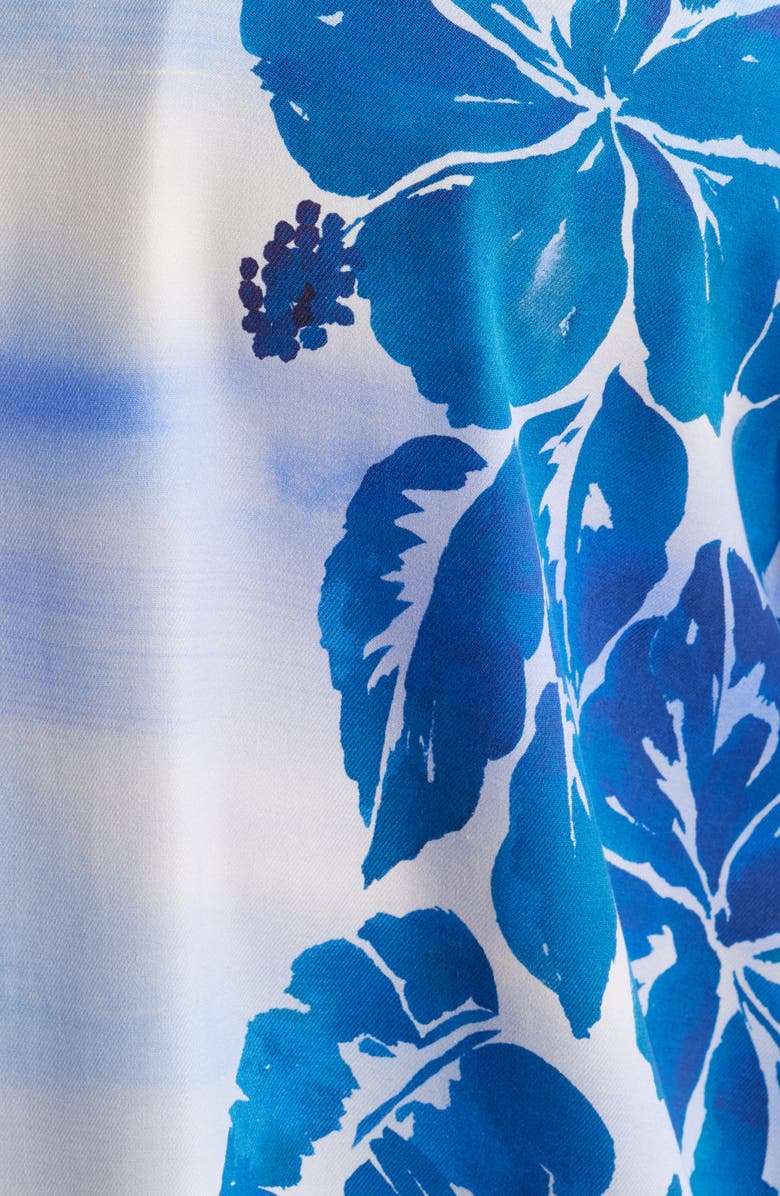 Tommy Bahama Sapphire Shores Floral Silk Camp Shirt, Alternate, color, Dockside Blue