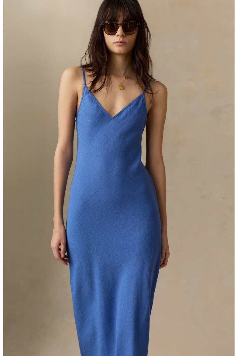 Mia Linen Slipdress, Alternate, color, PARADISE BLUE