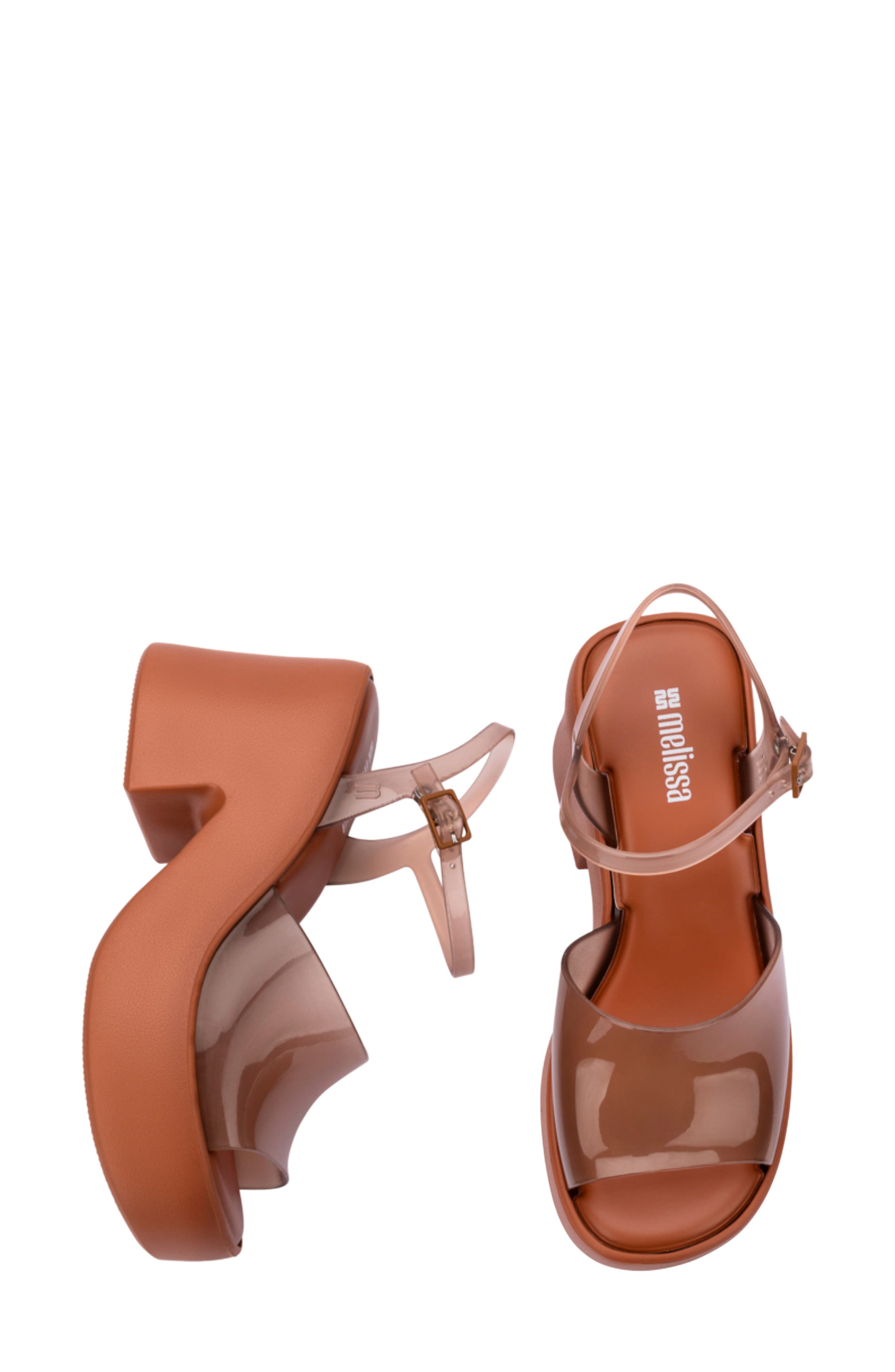 Lina Ankle Strap Platform Sandal, Alternate, color, BROWN/TRANSPARENT