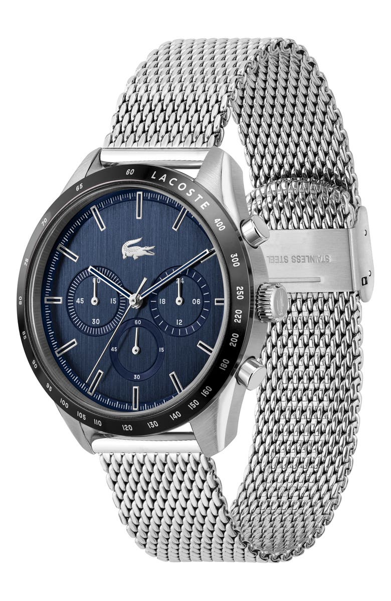 Lacoste Boston Chronograph Mesh Strap Watch, 42mm, Alternate, color, 