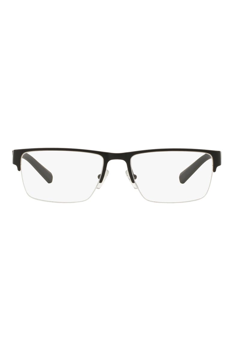 54mm Semirimless Rectangular Optical Glasses, Main, color, MATTE BLACK