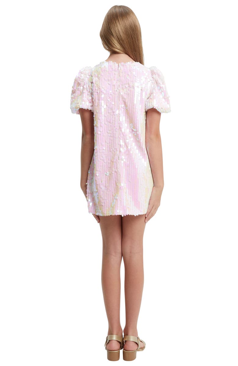Bardot Junior Kids' Giselle Puff Sleeve Sequin Minidress, Alternate, color, 