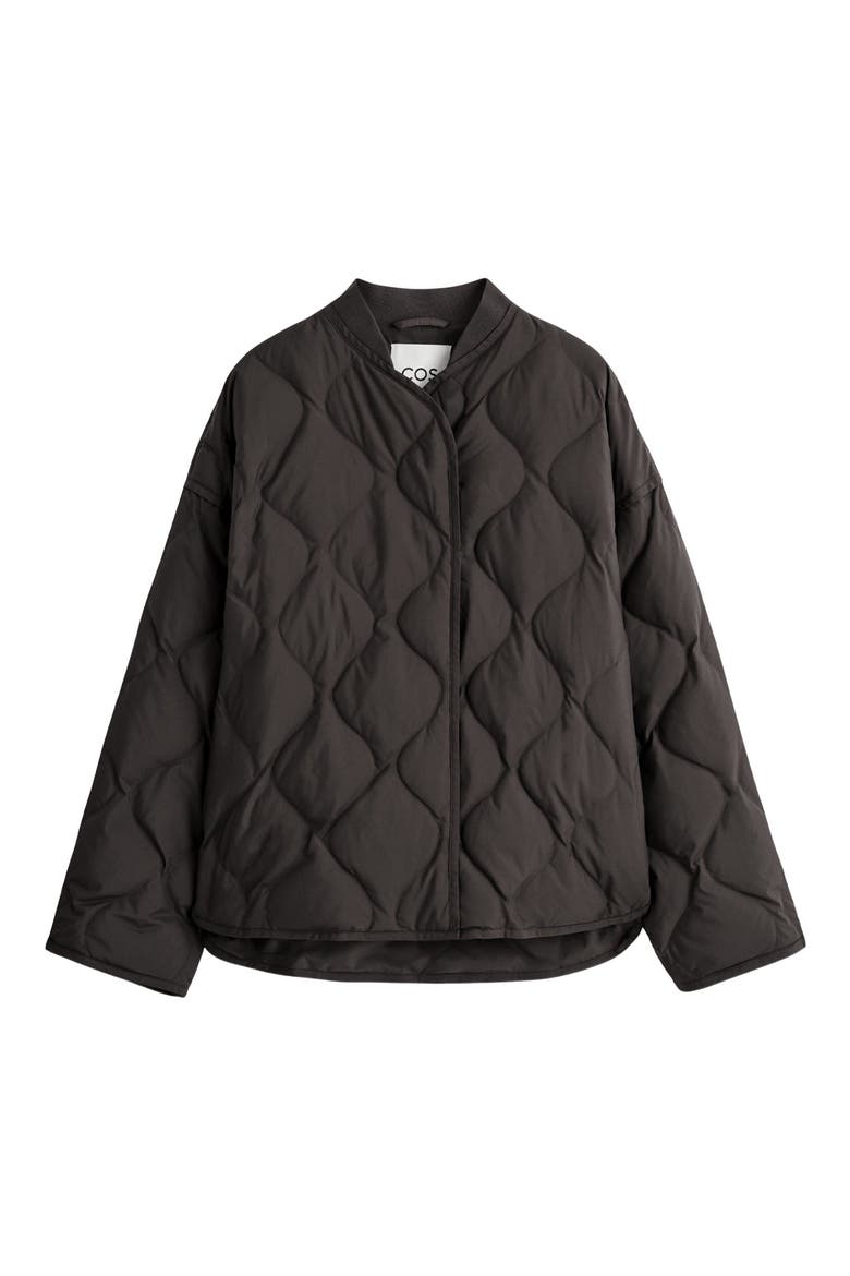Oversize Quilted Down & Feather Jacket, Alternate, color, BROWN DARK
