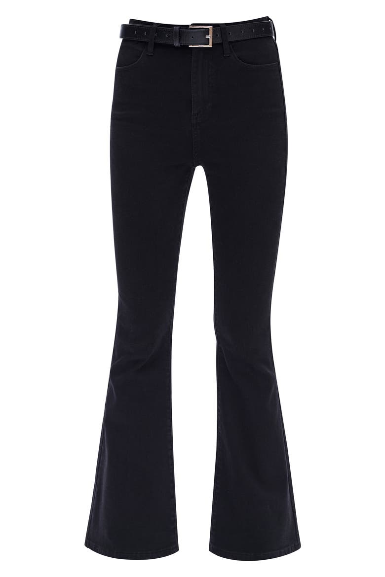 Eva High Waist Flare Jeans, Alternate, color, SOLID BLACK