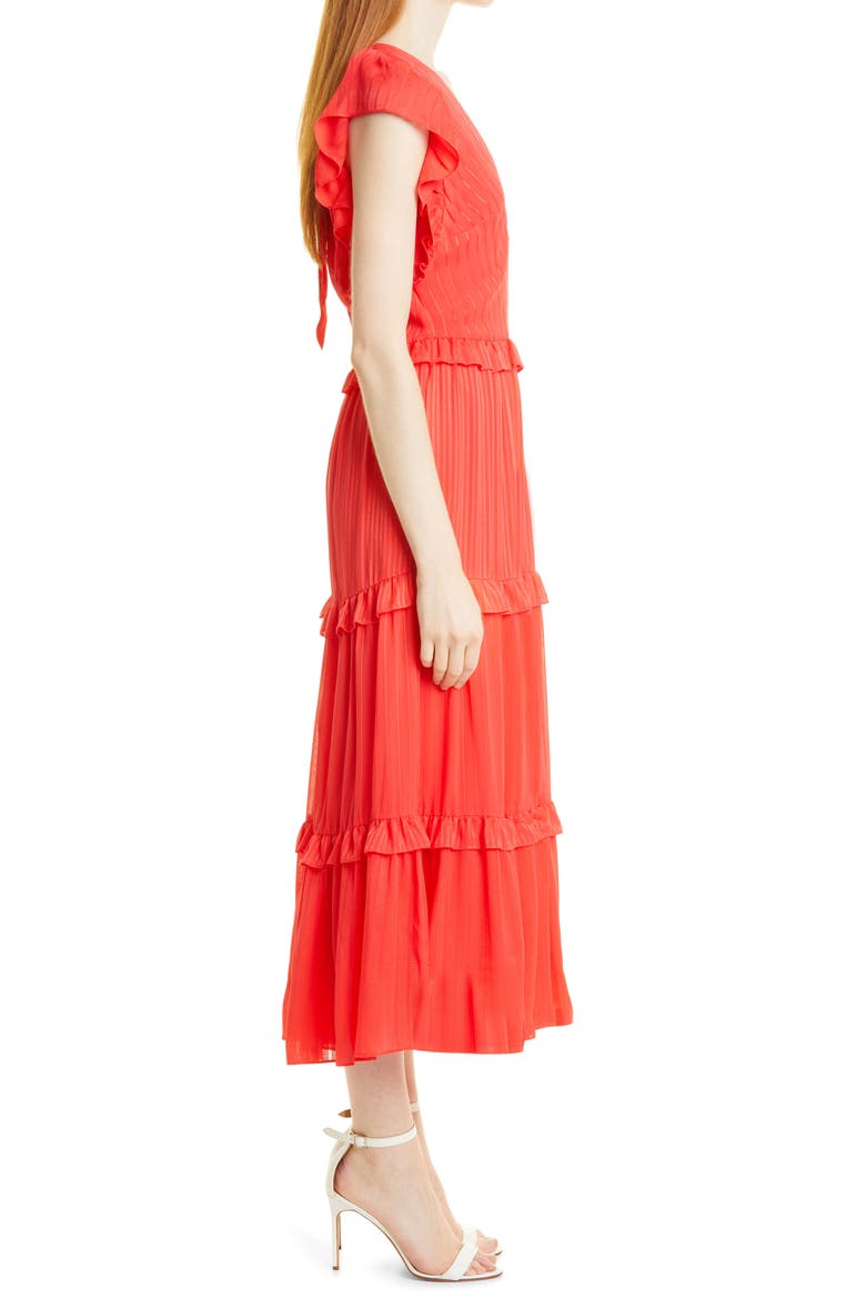 Tiliana Ruffle Dress, Alternate, color, CORAL