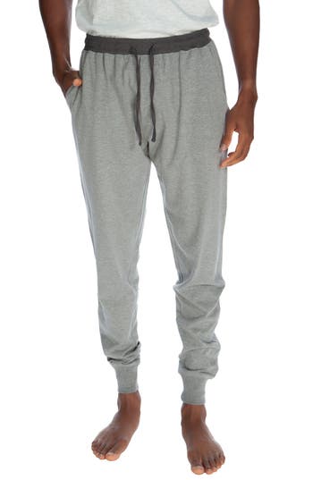 Unsimply Stitched Contrasted Waistband Cuffed Jogger In Heather Light Grey