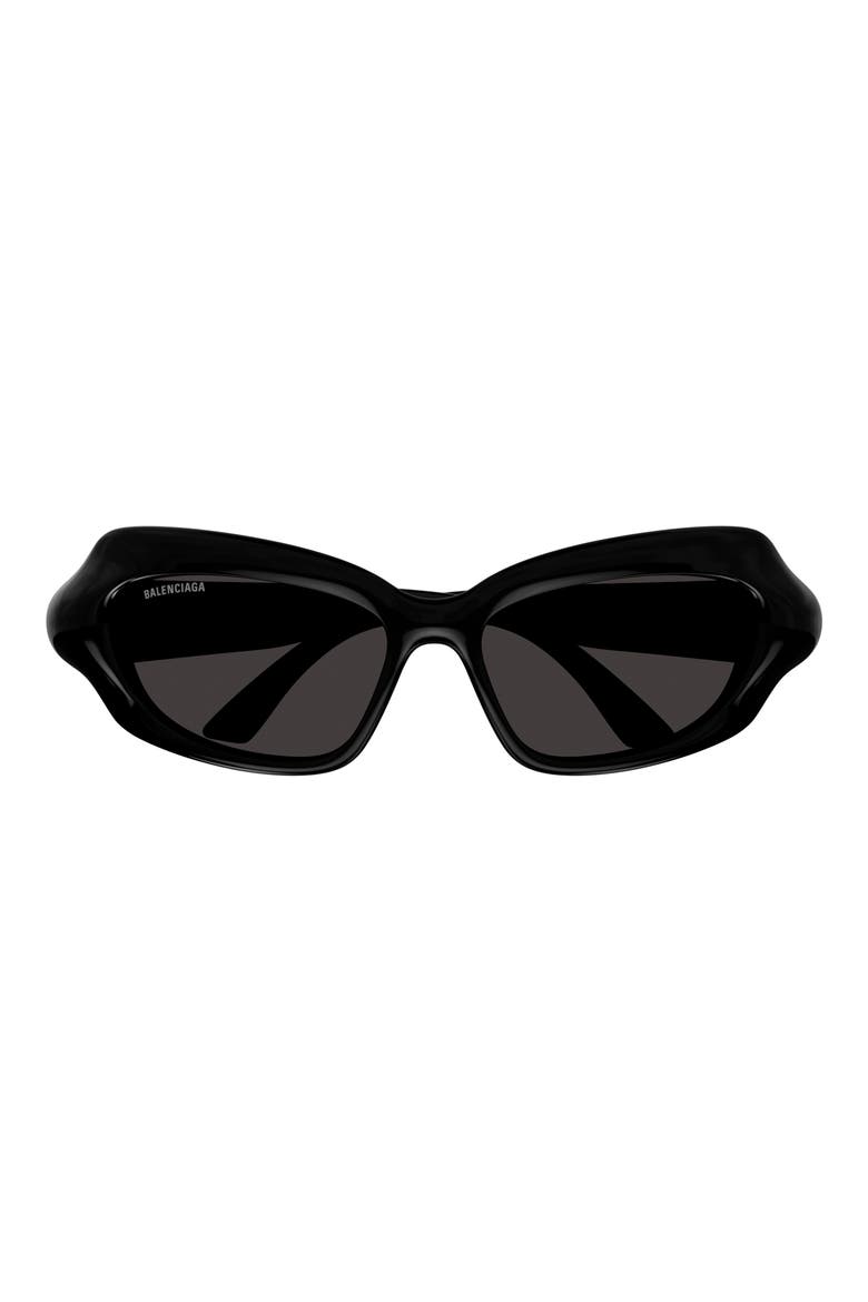 59mm Rectangular Sunglasses, Main, color, BLACK