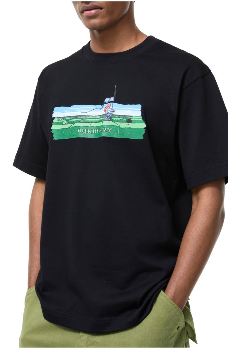 Burberry Maze Cotton T-shirt, Main, color, Black