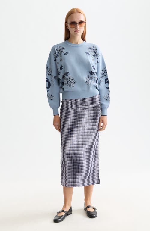 Scotch & Soda Relaxed Jacquard Pullover In Blue