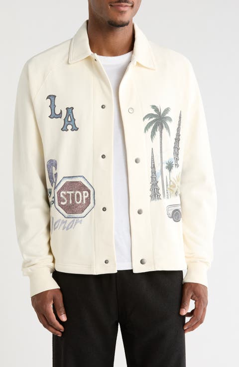 All Over LA Cotton Fleece Coach's Jacket