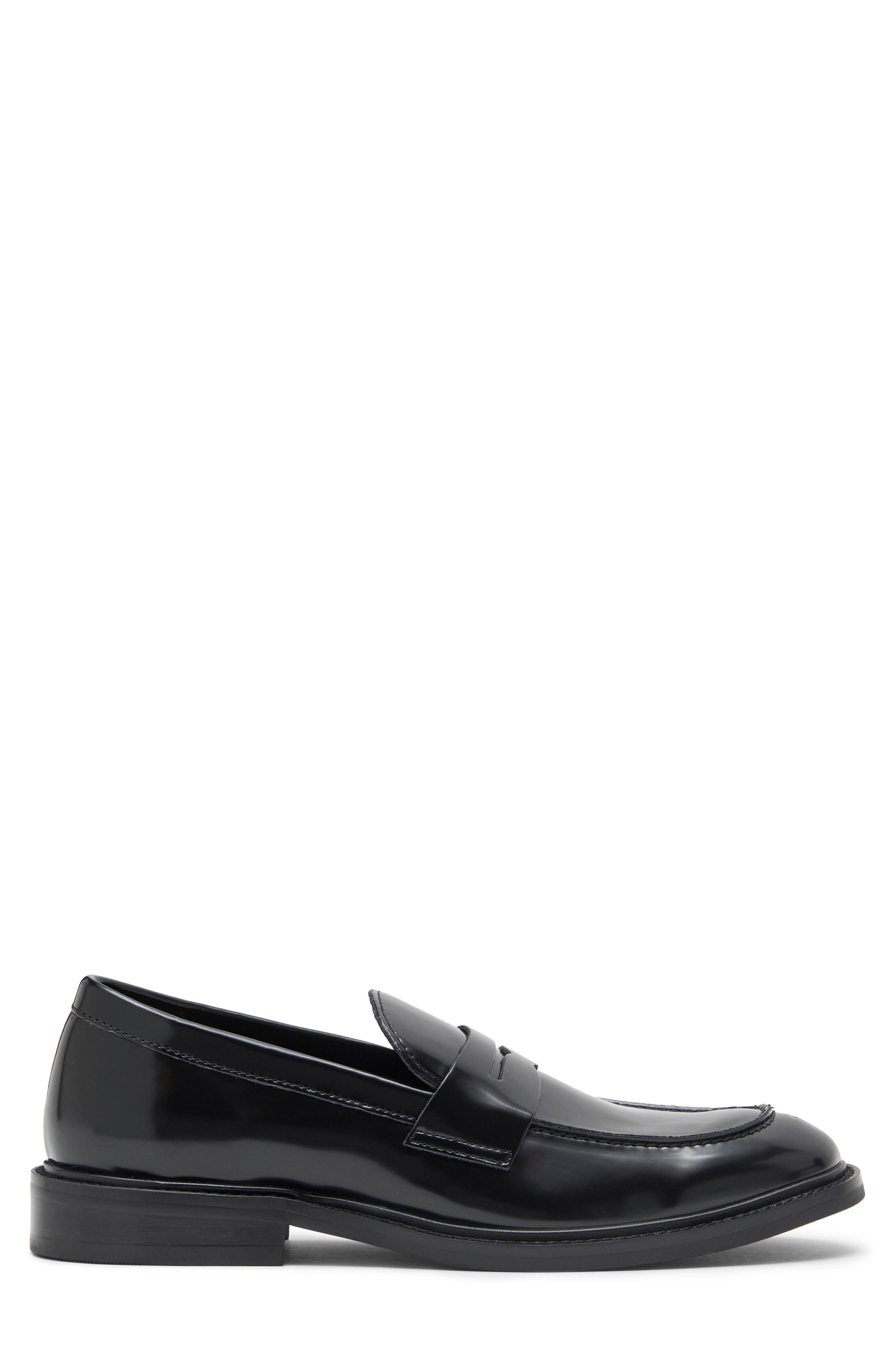 Autumn Faux Leather Penny Loafer, Alternate, color, BLACK