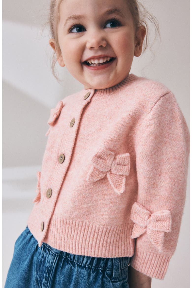Kids' Bow Embellished Cardigan, Alternate, color, PINK