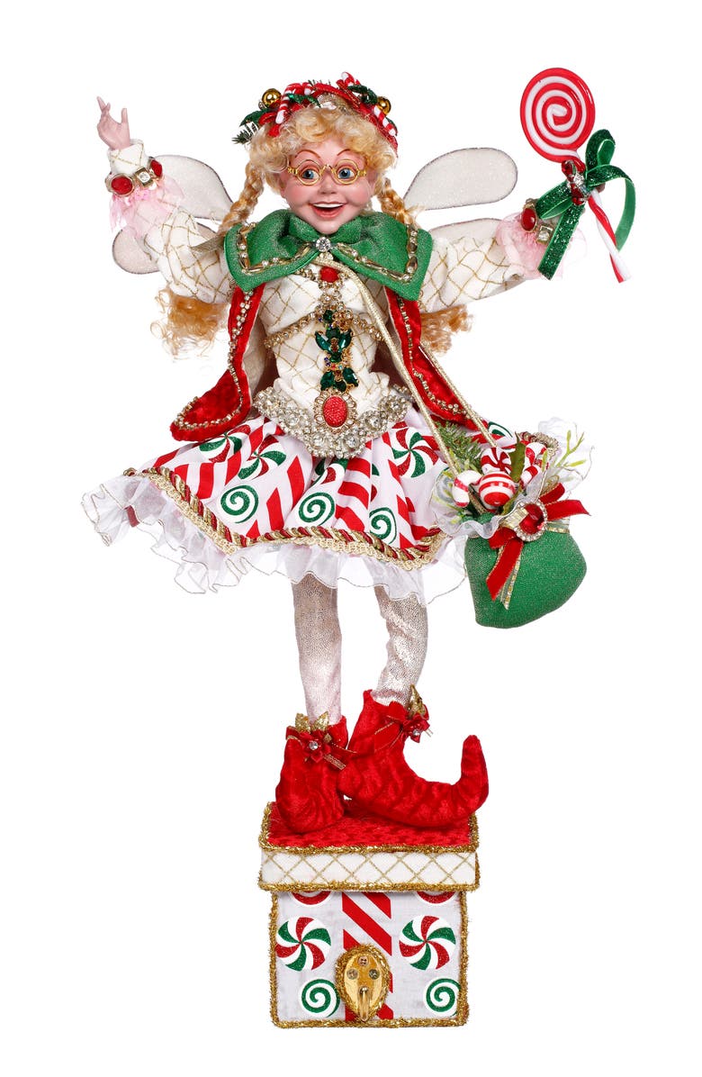 Mark Roberts Peppermint Party Fairy Stocking Holder, Main, color, Red