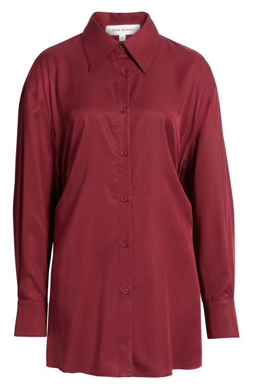 Pixie Market Tunic Shirt In Burgundy