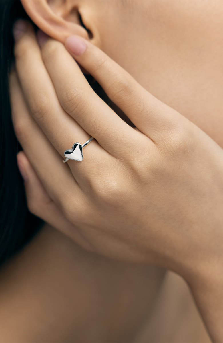 Monica Vinader Heart Stacking Ring, Alternate, color, Sterling Silver