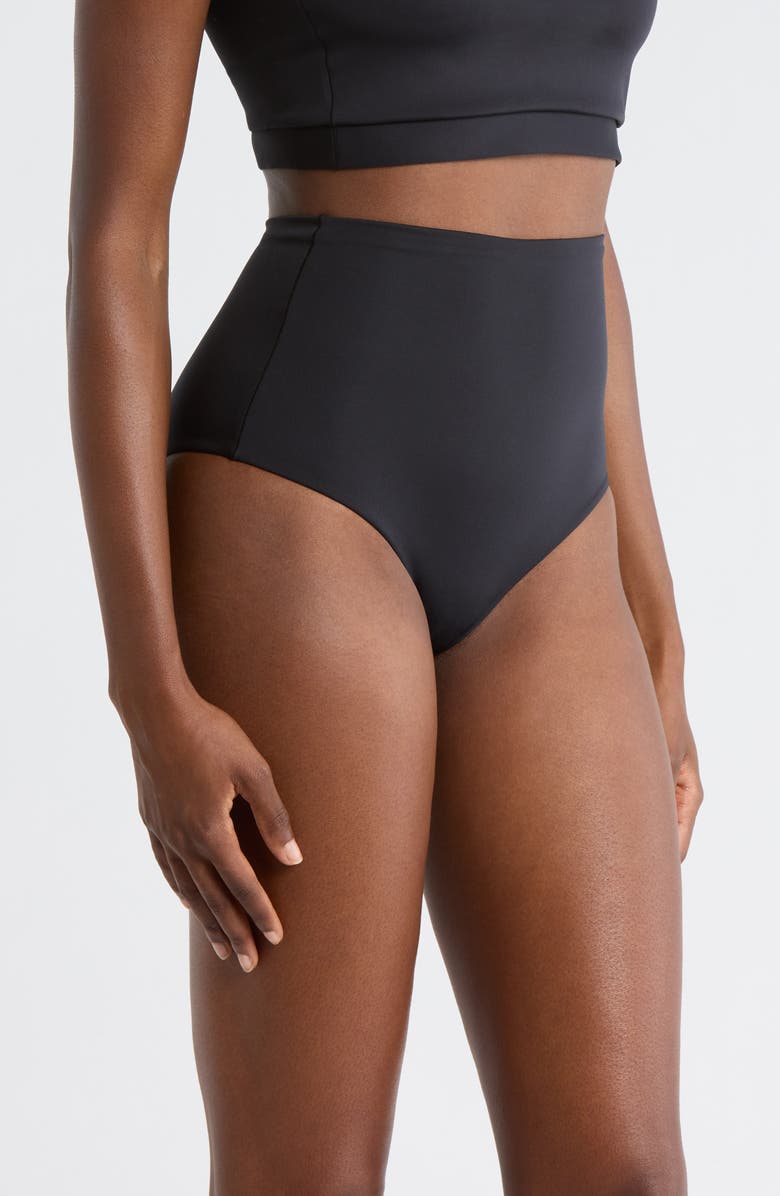 LEFT ON FRIDAY Hi Tide High Waist Bikini Bottoms, Alternate, color, Jet