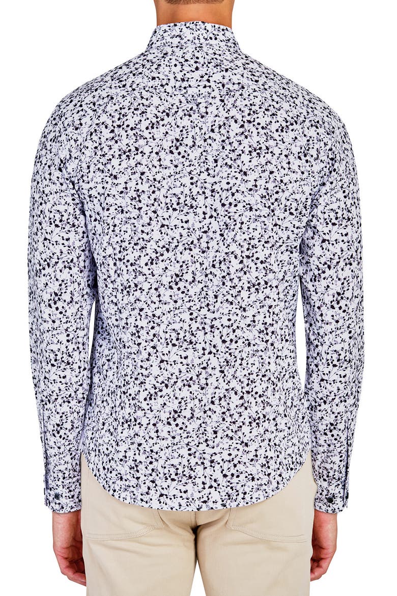 Mini Floral Recycled 4-Way Stretch Performance Long Sleeve Shirt, Alternate, color, WHITE