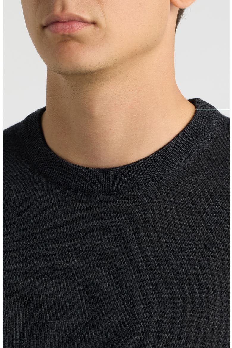 Wool & Silk Crewneck Sweater, Alternate, color, CHARCOAL