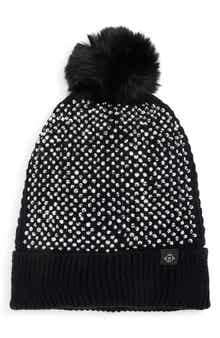 Nanette Lepore Embellished Faux Fur Pompom Beanie