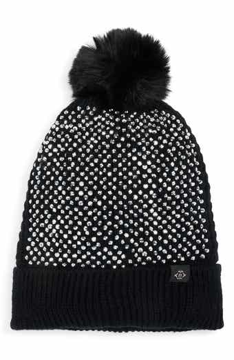 Nanette Lepore Embellished Faux Fur Pompom Beanie
