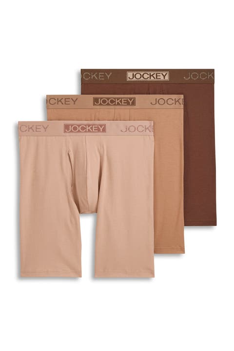 Men's Organic Cotton Stretch 9.5" Long Leg Boxer Brief - 3 Pack