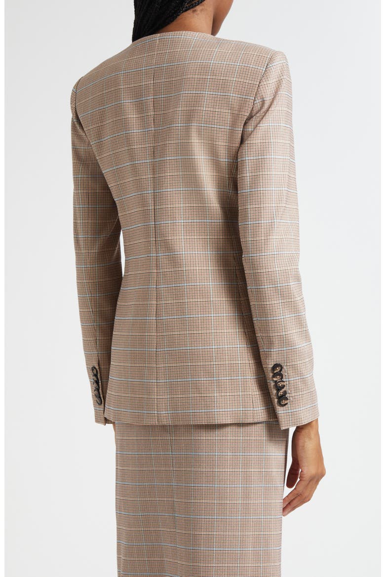 Orrin Windowpane Plaid Collarless Jacket, Alternate, color, HAZELNUT MULTI
