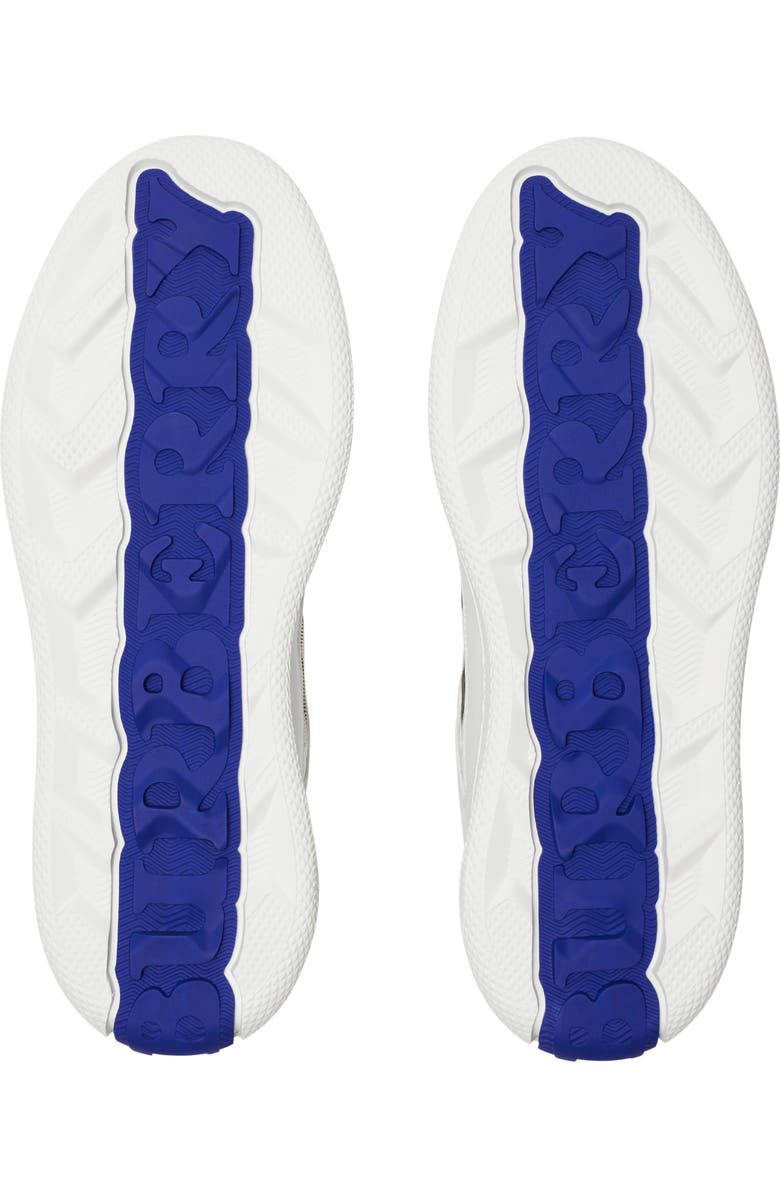 Burberry Leather and Check Terrace Sneakers, Alternate, color, White/Sand