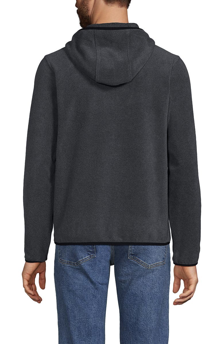 Lands' End Anyweather Fleece Hooded Full Zip Jacket, Alternate, color, Dark Charcoal Heather