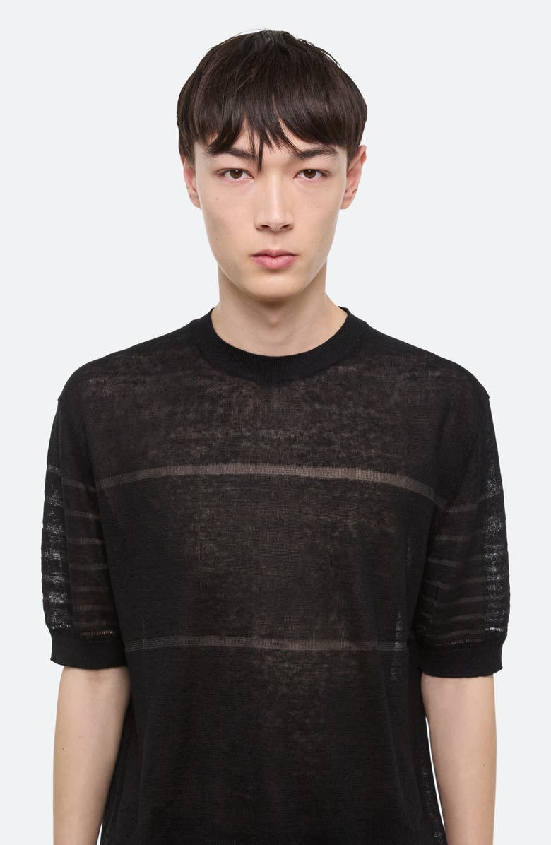 Helmut Lang Sheer Stripe Linen T-Shirt, Alternate, color, 