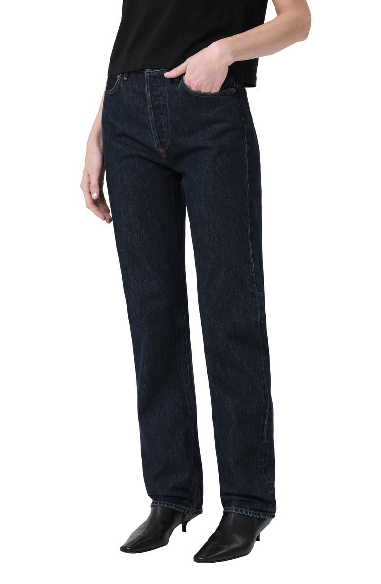 AGOLDE '90s Pinch Waist High Waist Straight Leg Organic Cotton Jeans, Alternate, color, Polished
