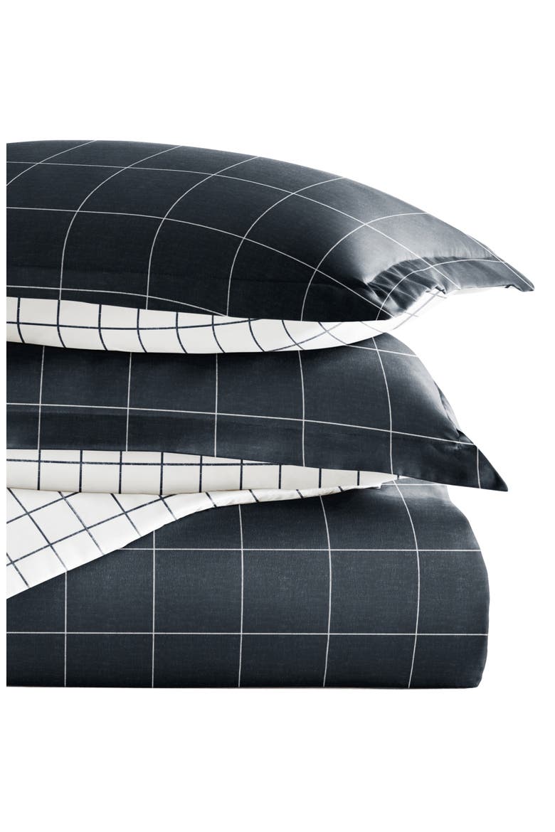 Pattern Duvet Cover & Sham Set, Alternate, color, NAVY
