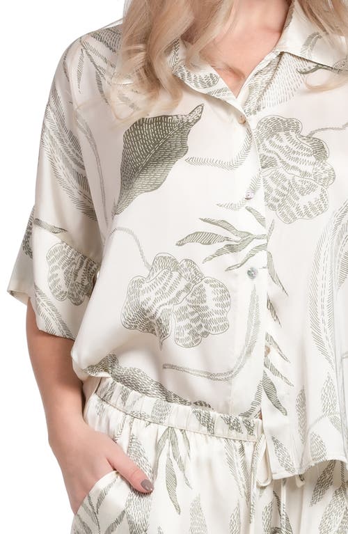 Midnight Bakery Seagrass Satin Pajamas In White