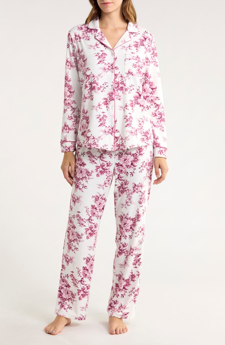 Laura Ashley Rose Toile Brushed Pajamas, Main, color, 