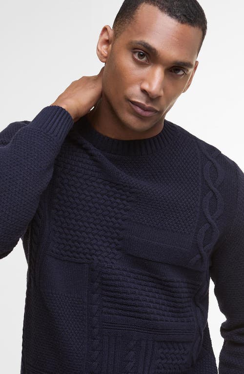 Barbour Casey Textured Wool & Cotton Crewneck Sweater In Black