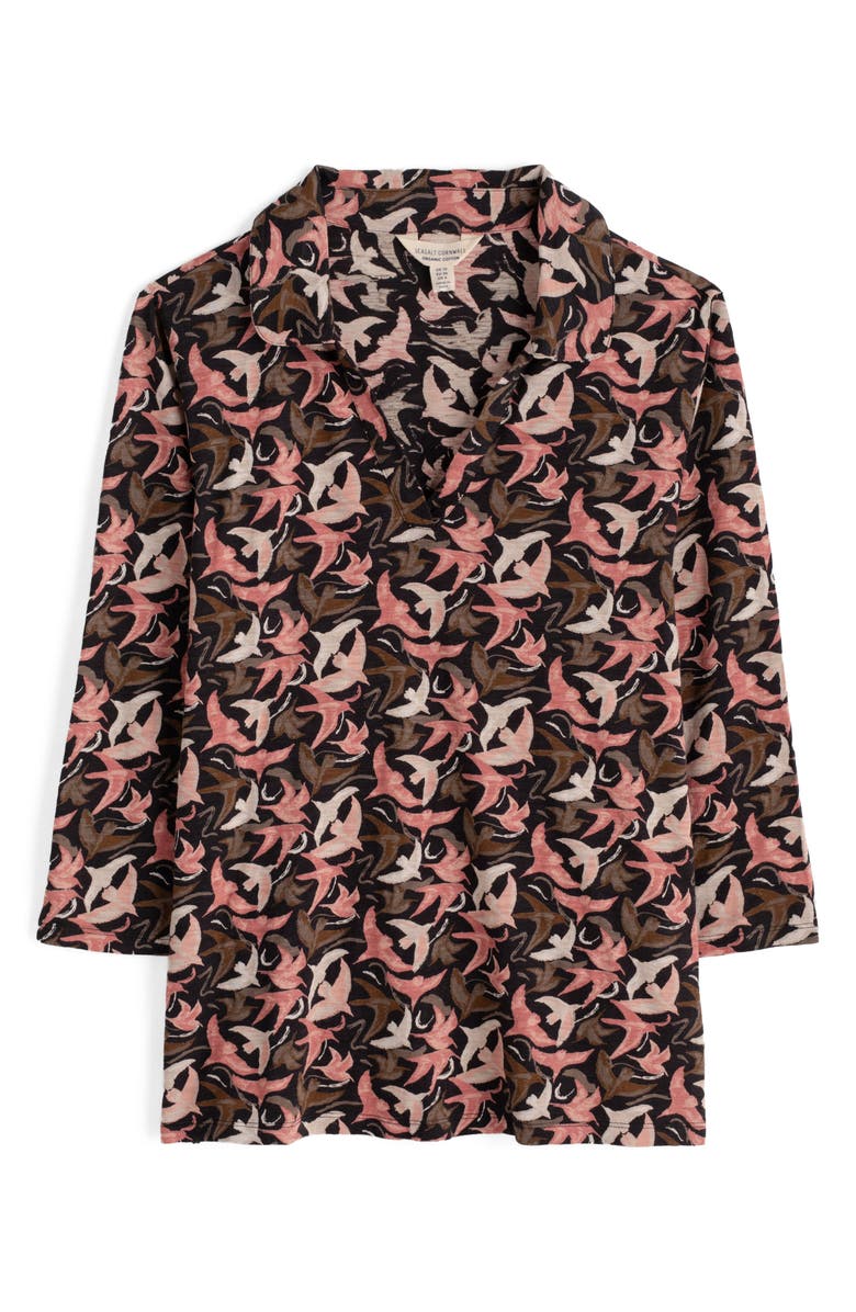 Seasalt Cornwall Wavecreast Print Organic Cotton Top, Alternate, color, Swooping Birds Mix