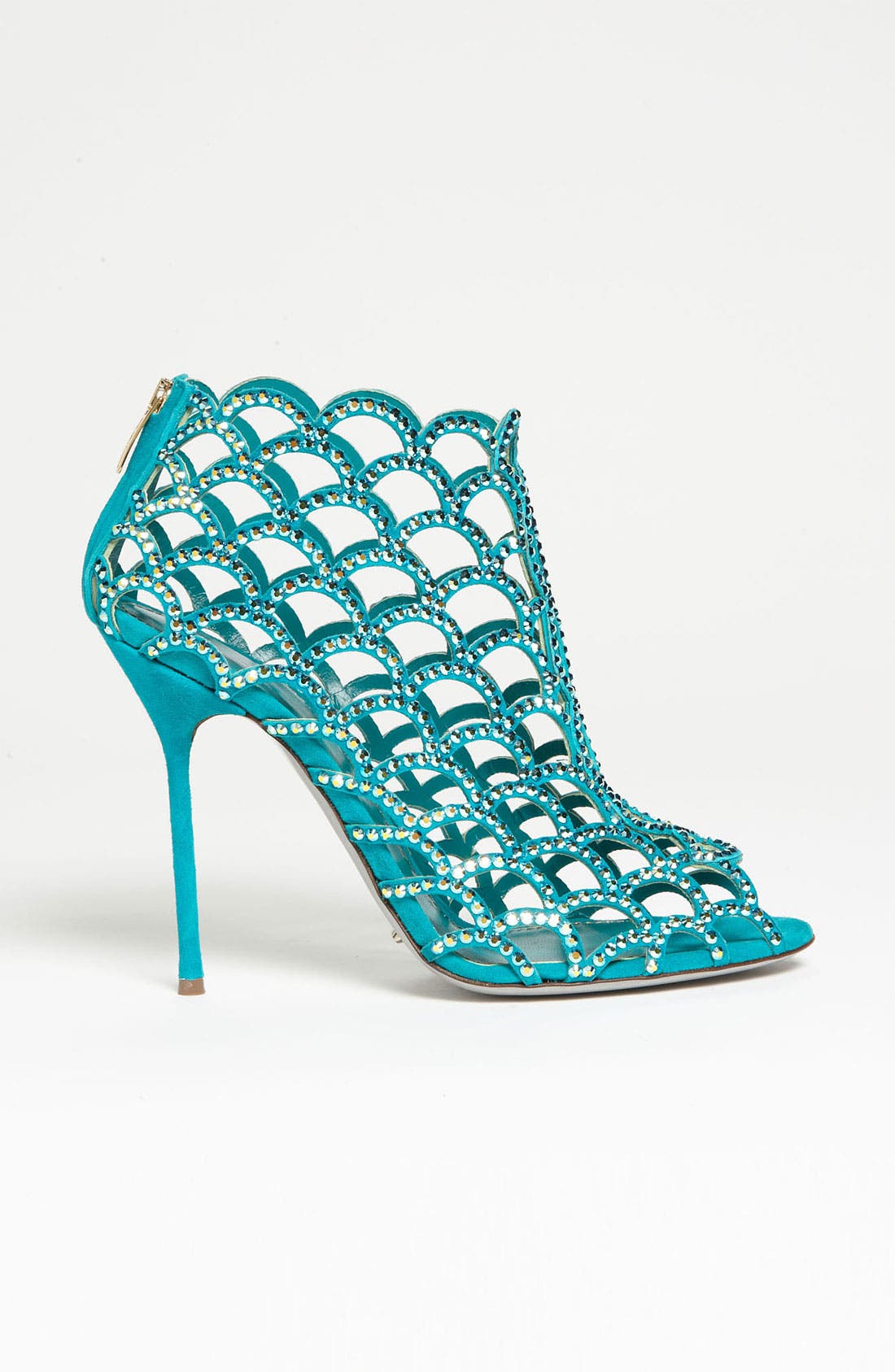 'Mermaid' Caged Sandal, Alternate, color, TURQUOISE