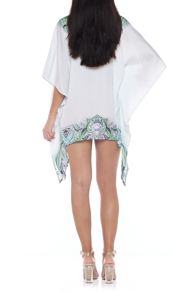 RANEES Border Print Cover-Up Top, Alternate, color, White