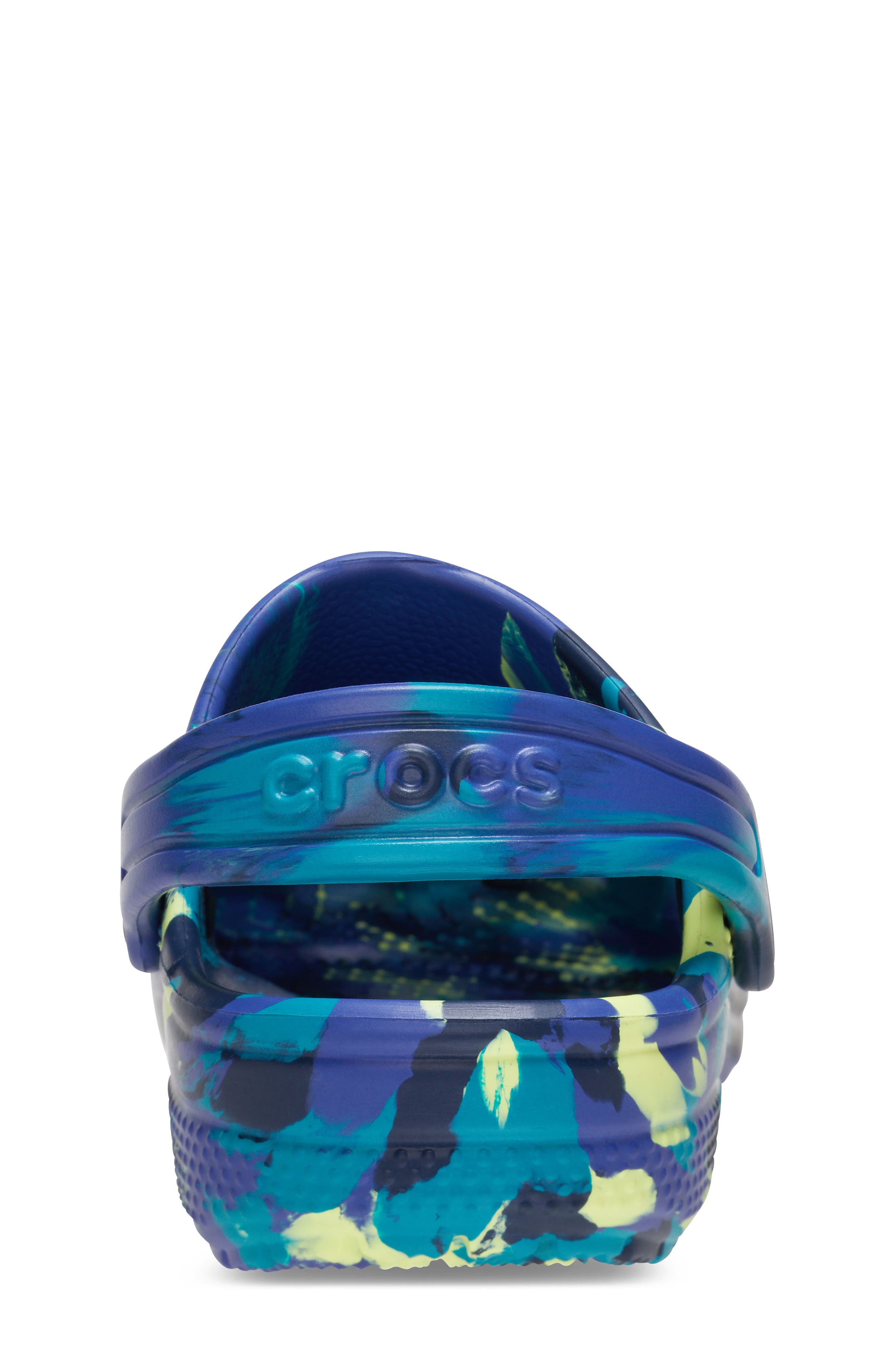 CROCS Kids' Classic Marbled Clog, Alternate, color, Navy/Turbo Teal